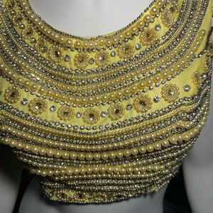 Yellow peal  two piece gown